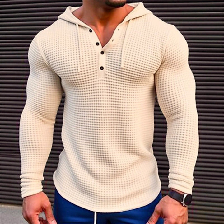 Men's Hoodie with textured design and Chic collar Style