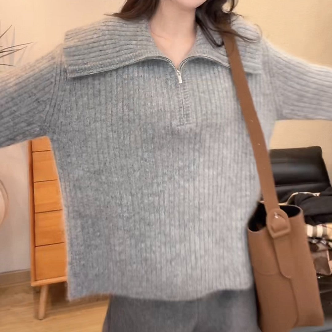 Pull en tricot pour femmes avec large encolure et coupe décontractée Chic & Stil