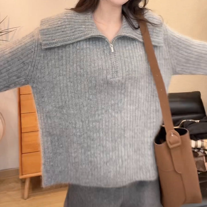 Pull en tricot pour femmes avec large encolure et coupe décontractée Chic & Stil