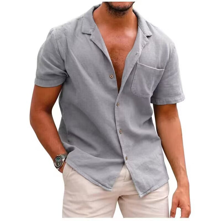 Short Sleeve Summer Shirt for Men in Lightweight Linen Chic und Stil