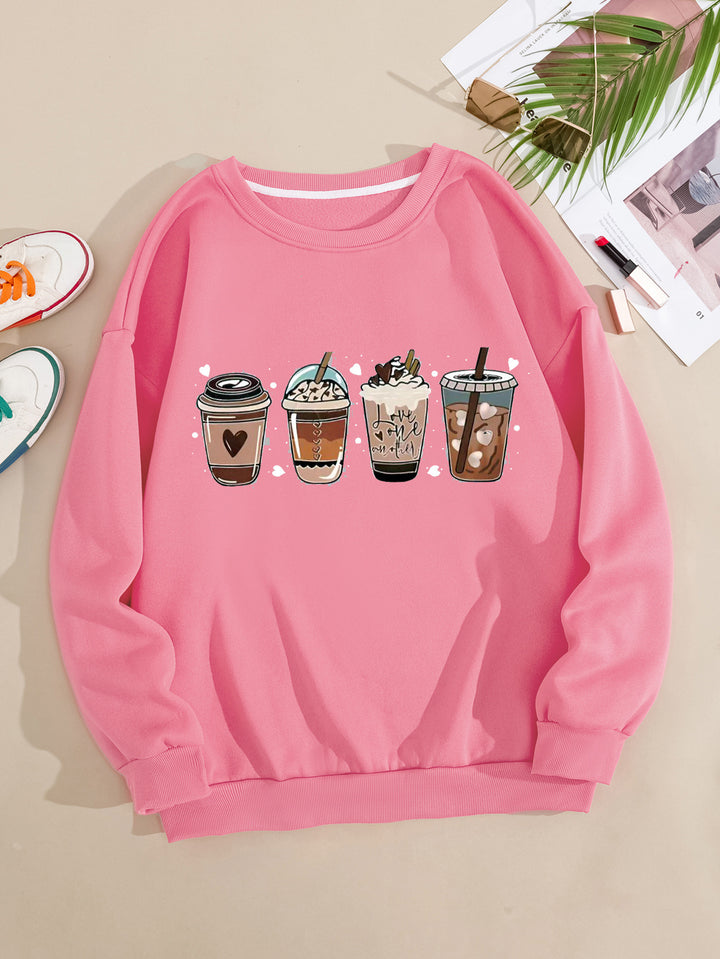 Women's Cozy Sweatshirt with Coffee Motif Chic & Stil
