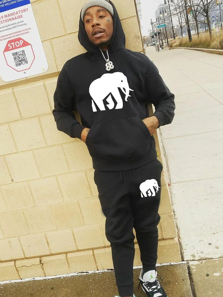 Hoodie and jogger pants set for ladies with a catchy elephant pattern Lune London