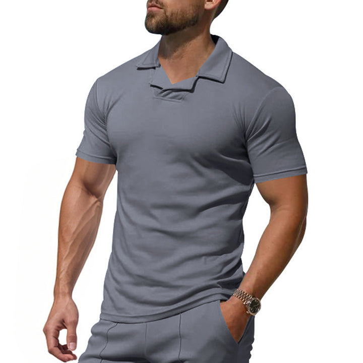 Men's Short Sporty Polo with Stylish Reversed Collar Lune London