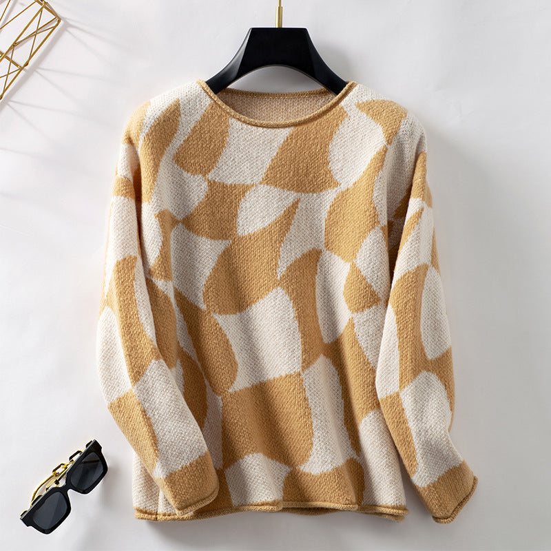 Knitted sweater for women with modern pattern and casual fit Lune London
