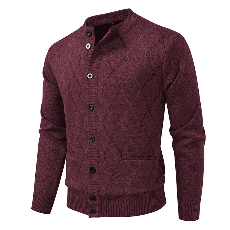 Men's knitted jacket with a modern diamond pattern Lune London