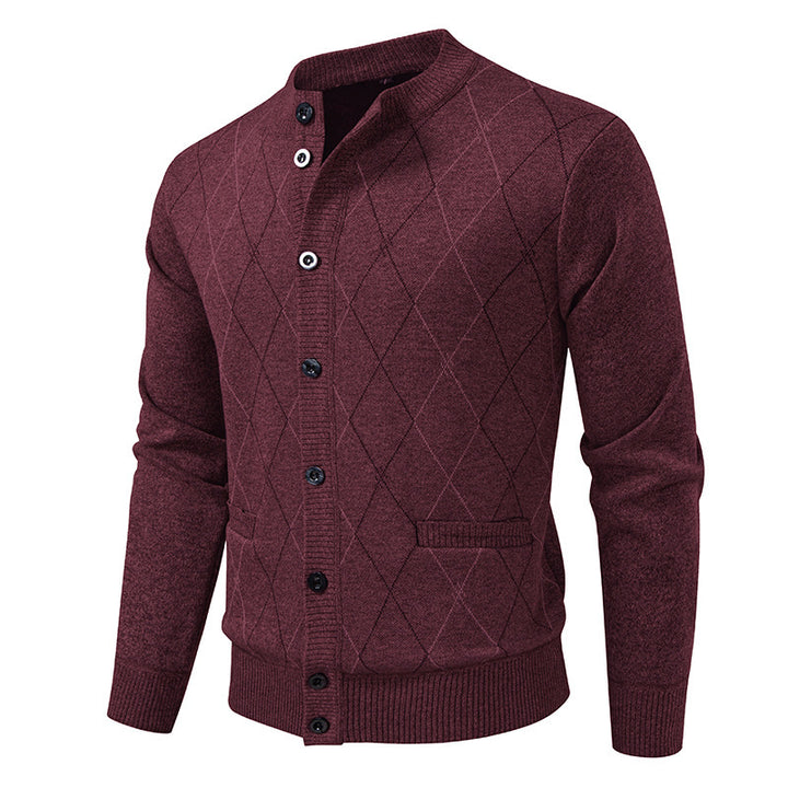 Men's knitted jacket with a modern diamond pattern Lune London
