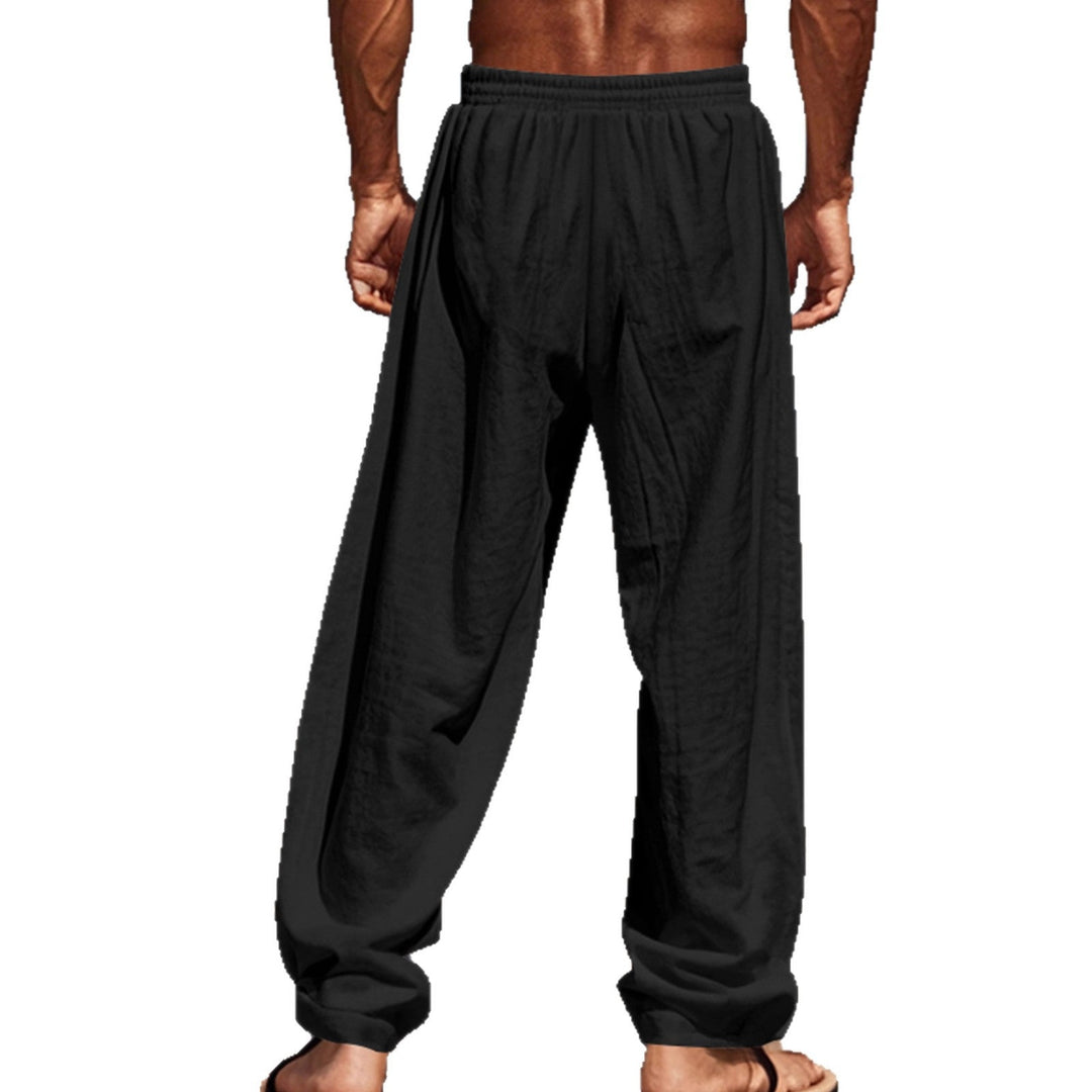 Men's Comfortable Linen Pants with Elastic Waistband and Side Pockets Lune London