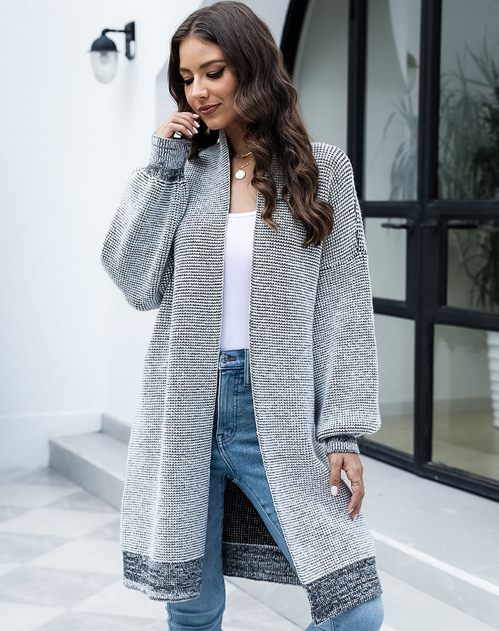 Ladies Long Knit Cardigan with trendy design and wide sleeves Lune London