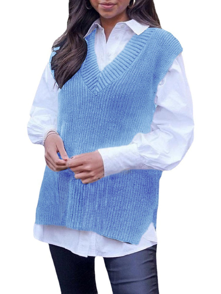 Modern oversized knit cardigan for women with chic V-neck.