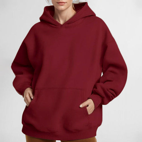 Women's Loose Hoodie Made Of Soft Fleece with Kangaroo Pocket Lune London