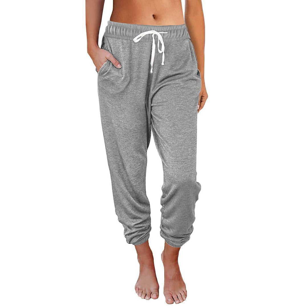 Women Comfortable and Casual Jogging Pants with Elastic Waist and Side Pockets Lune London