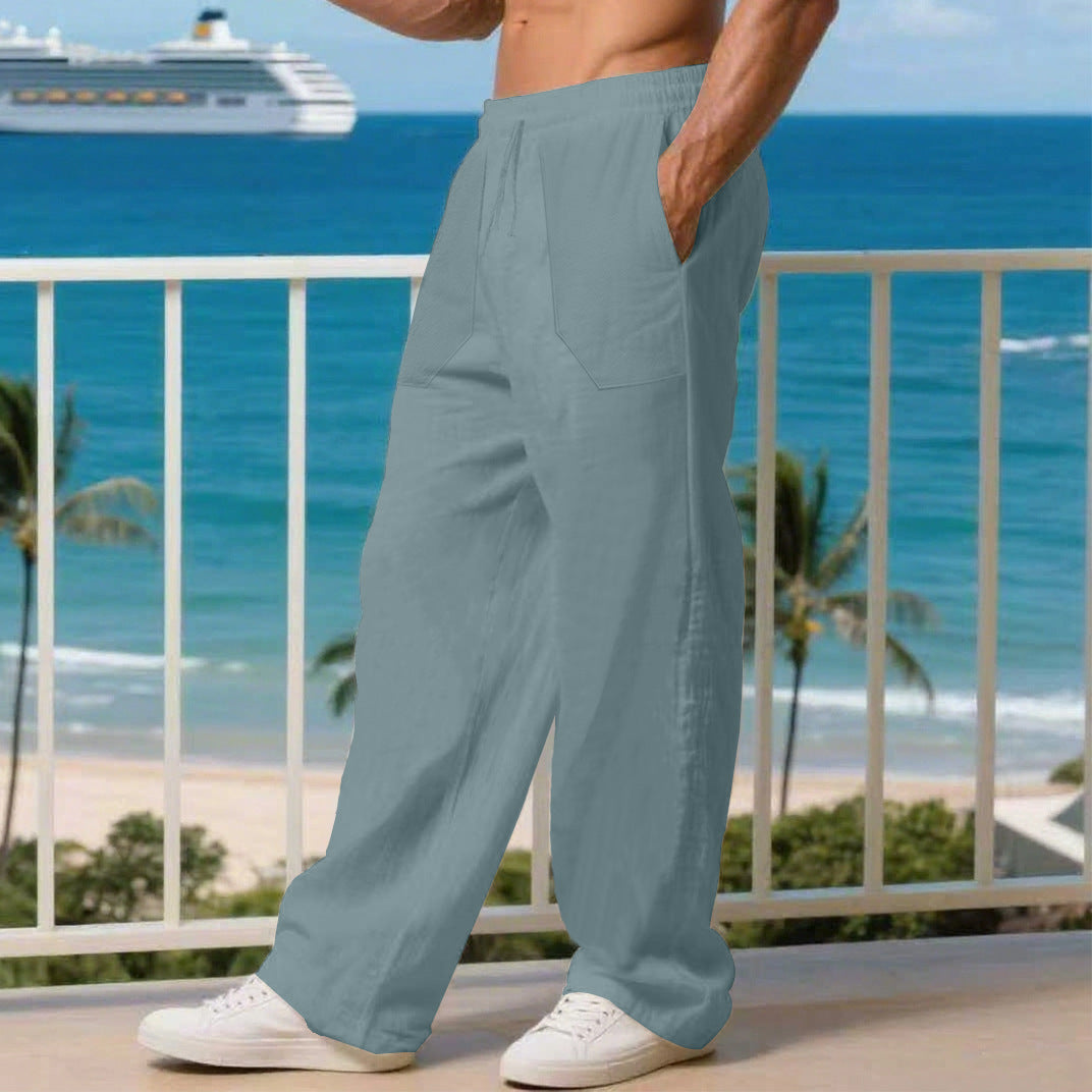 Men's leisure pants with elastic waistband and practical side pockets Lune London