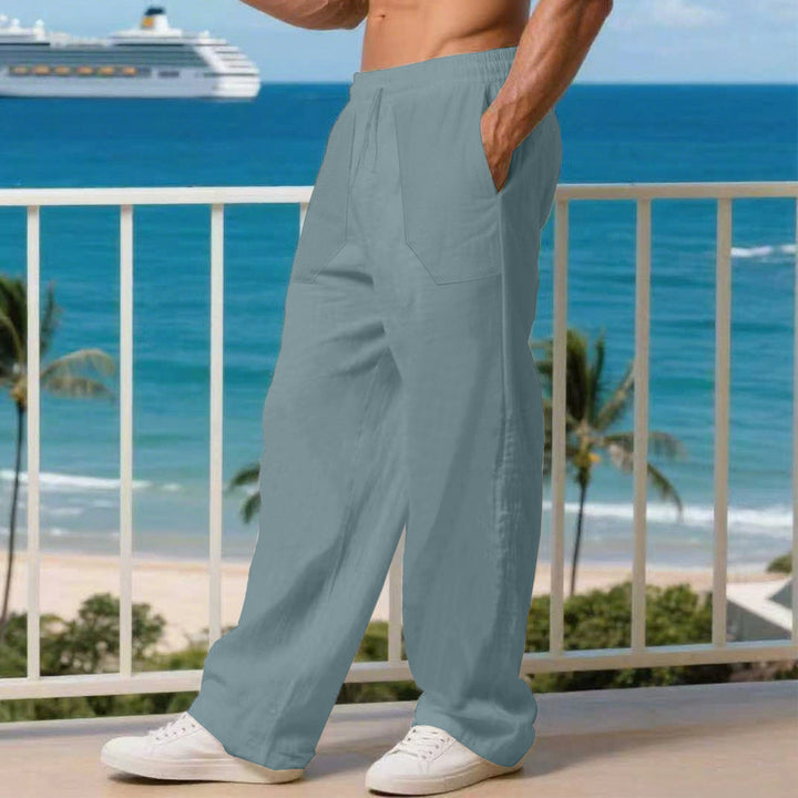 Men's leisure pants with elastic waistband and practical side pockets Lune London