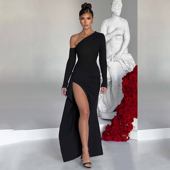 Women Elegant One-Shoulder Evening Dress Lune London