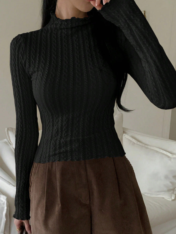 Ladies long-sleeve top with textured design Lune London