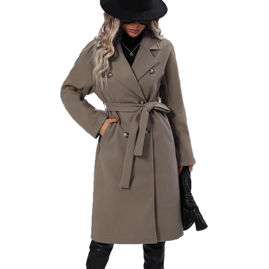 Manteau surdimensionné élégant pour femme avec double patte de boutonnage et ceinture chic Chic & Stil