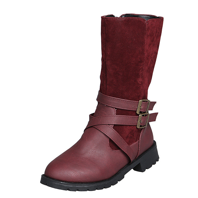 Elegant women's boots with a fashionable crisscross bandage design and a sturdy sole Lune London