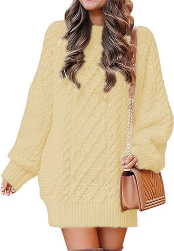 Woman Large knitted pullover with twisted pattern and relaxed fit Lune London