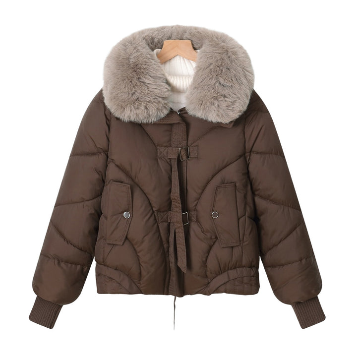 Ladies Winter Down Jacket with Luxurious Faux Fur Collar and Practical Pockets Lune London