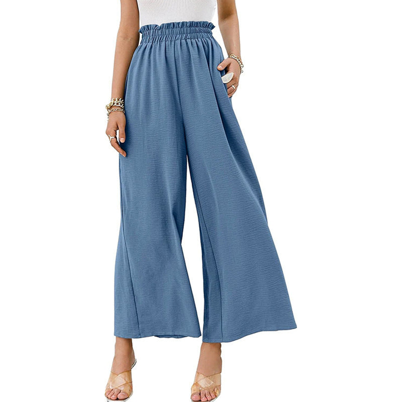 Wide-leg pants with elastic waistband for women Chic und Stil