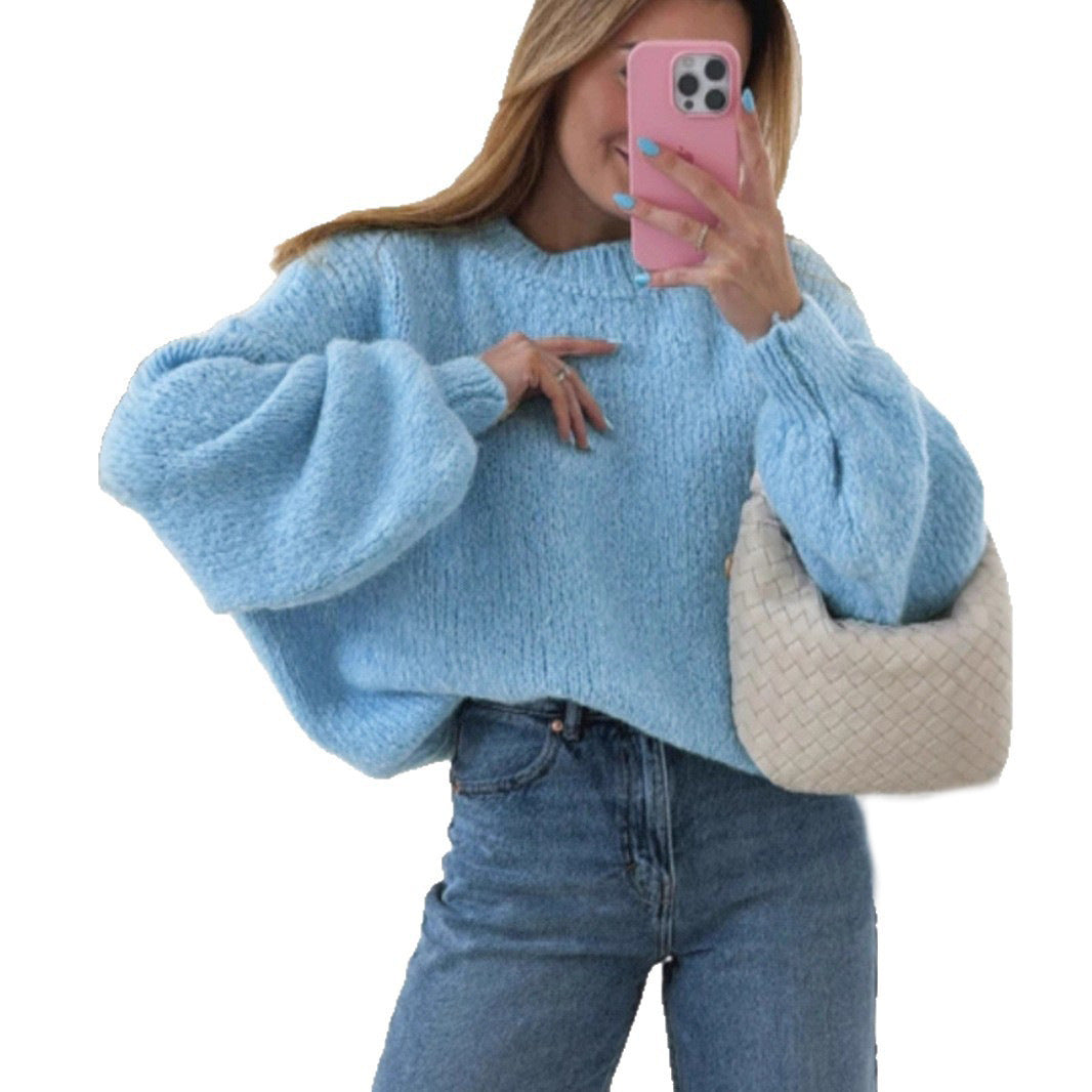 Pull femme douillet avec des manches volumineuses et un design texturé Lune London