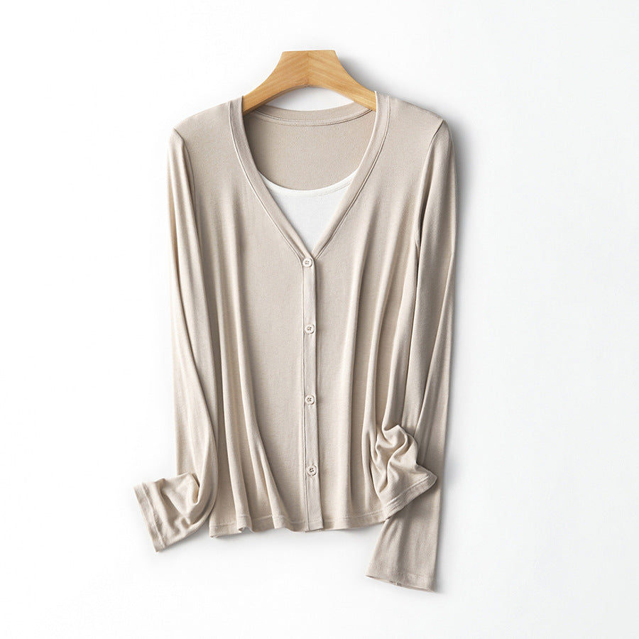 Women Lightweight Long Sleeve Button-Up Cardigan Lune London