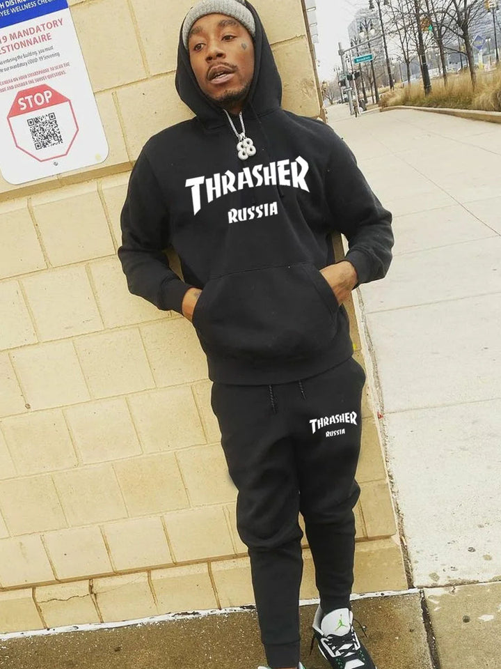 Men's hoodie and jogger pants set with catchy logo Lune London