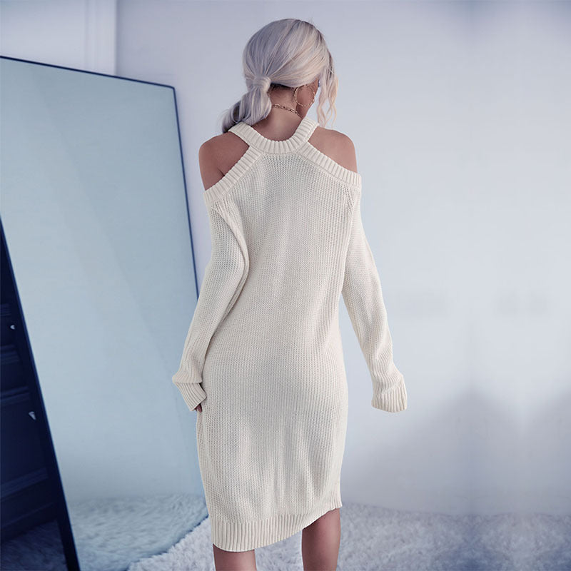 Robe en maille décolletée pour femmes avec taille élégante Chic & Stil