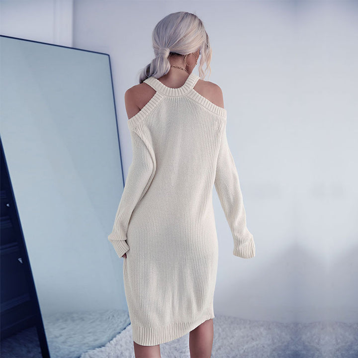 Robe en maille décolletée pour femmes avec taille élégante Chic & Stil