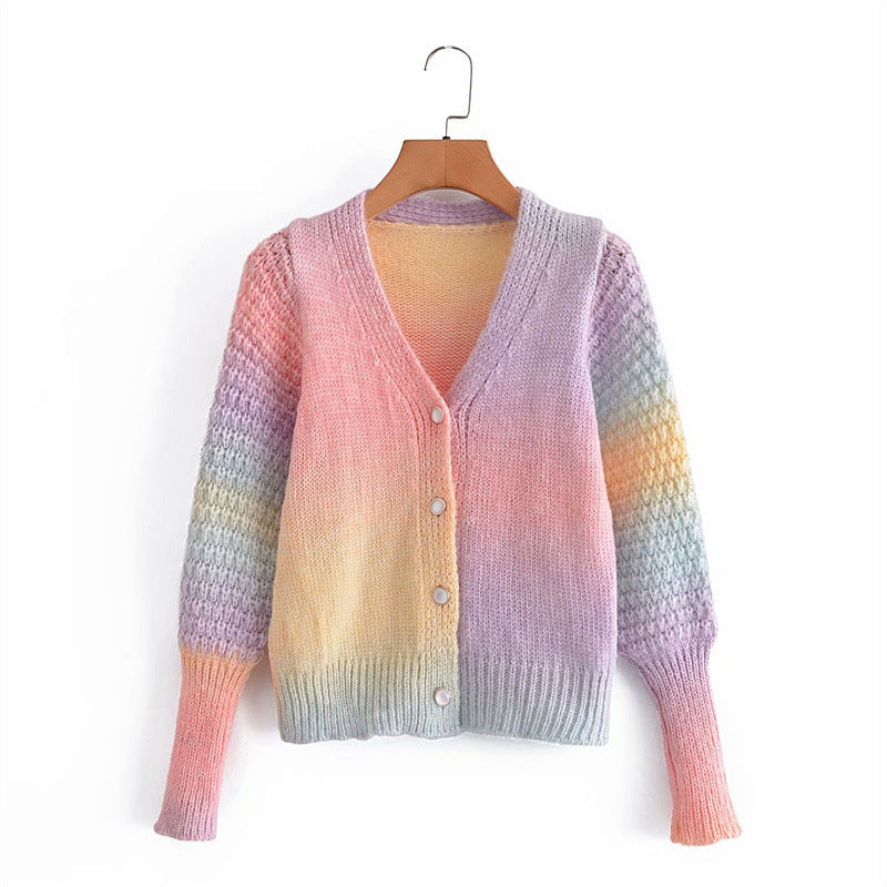 Gradient knit jacket for women with original ribbed design Lune London