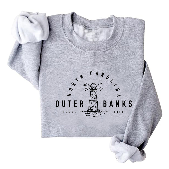 Sweatshirt pour femmes avec motif de phare maritime et coupe décontractée Chic & Stil