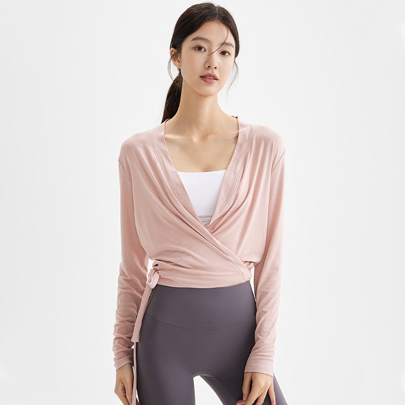Lune London fitted long-sleeve wrap top for women