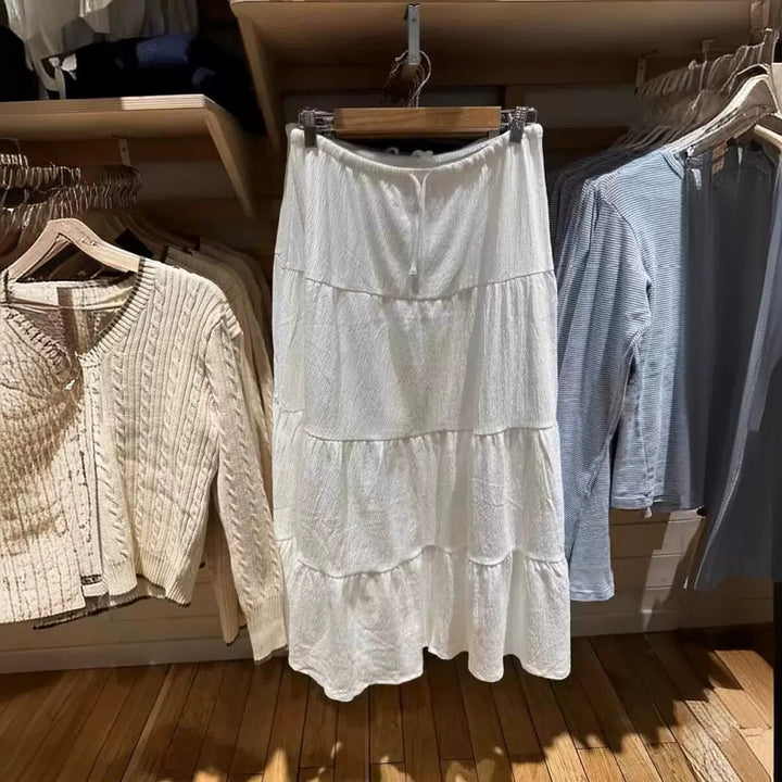 Jupe maxi décontractée pour femmes avec design volumineux à étages Chic & Stil