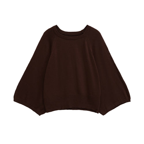 Ladies elegant knit top with loose fit and ribbed details Lune London