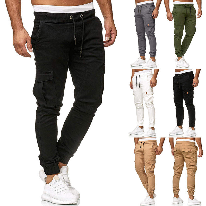 Men's cargo jogger pants with elastic waist and practical pockets Lune London