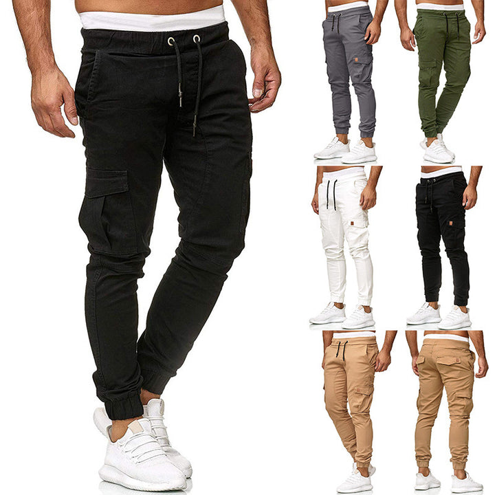 Men's cargo jogger pants with elastic waist and practical pockets Lune London