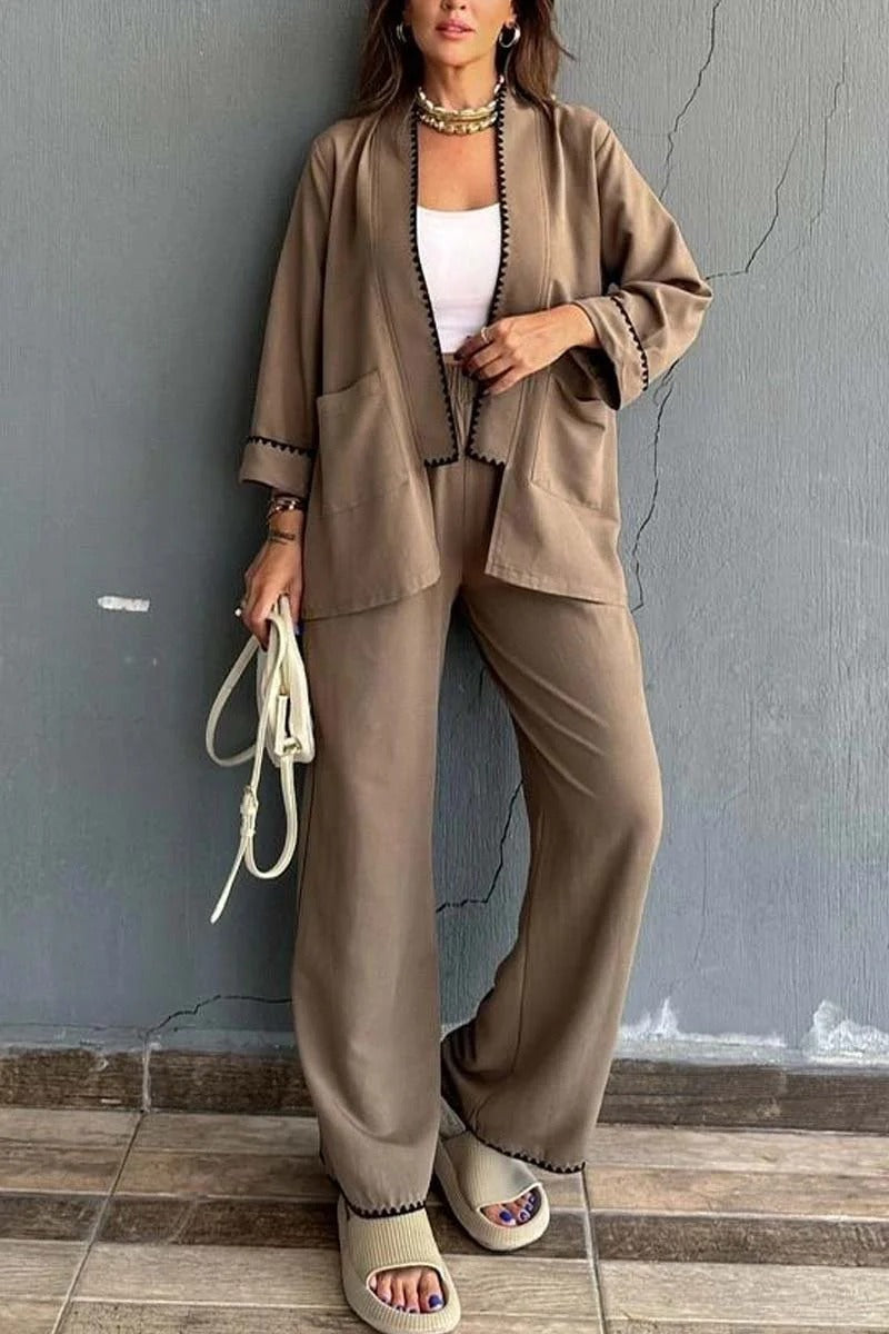 Veste élégante pour femmes avec ourlet contrastant Lune London