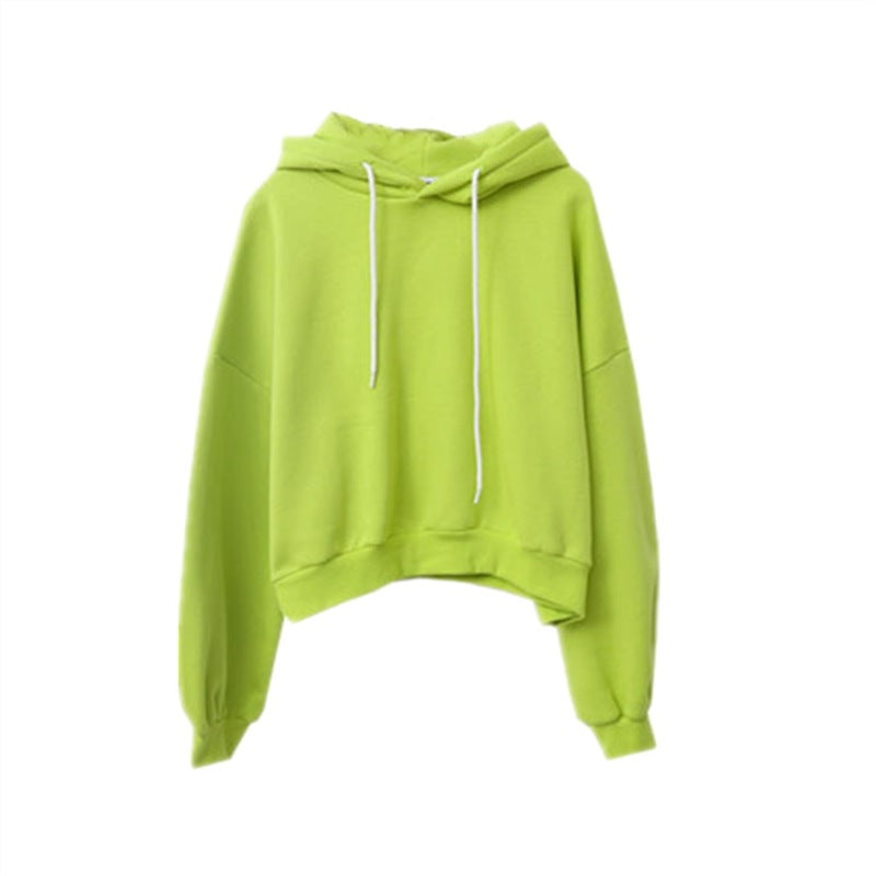 Sweat à capuche court décontracté pour femmes avec des manches volumineuses Chic & Stil