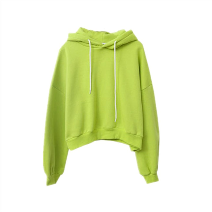 Sweat à capuche court décontracté pour femmes avec des manches volumineuses Chic & Stil