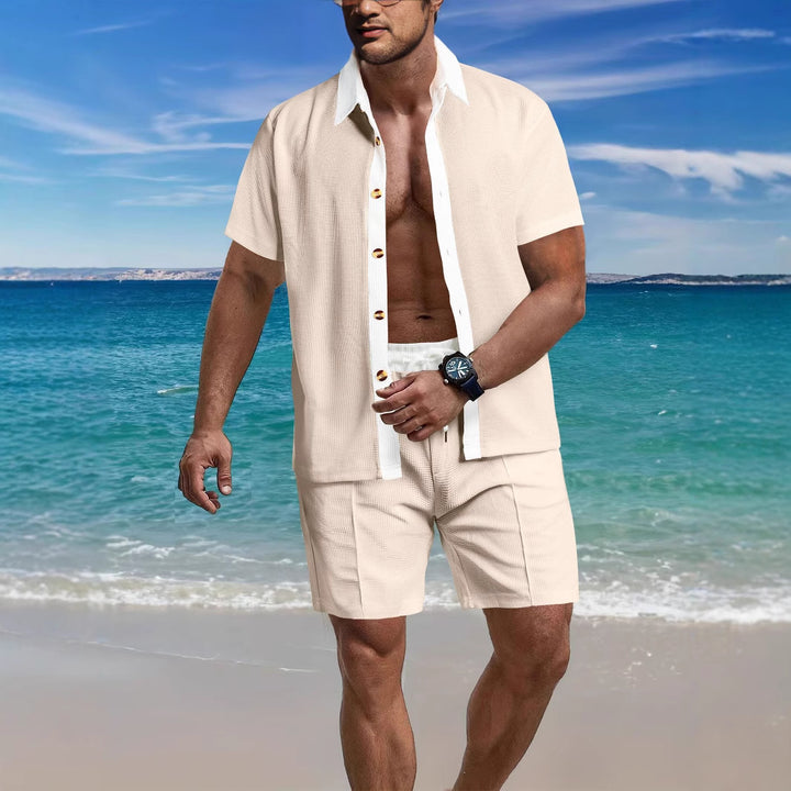 Men's casual short-sleeve shirt and structured design shorts Lune London