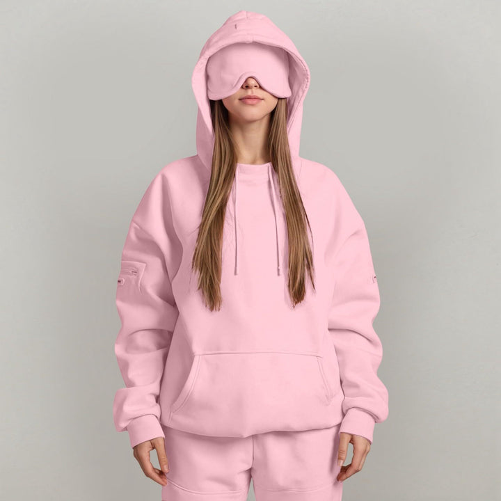 Ladies oversized cozy hoodie with integrated eye mask Lune London