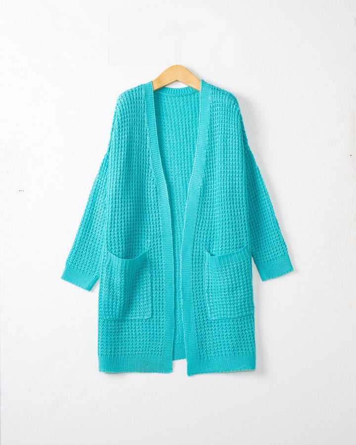 Casual knit cardigan for women with pockets and open cut Lune London