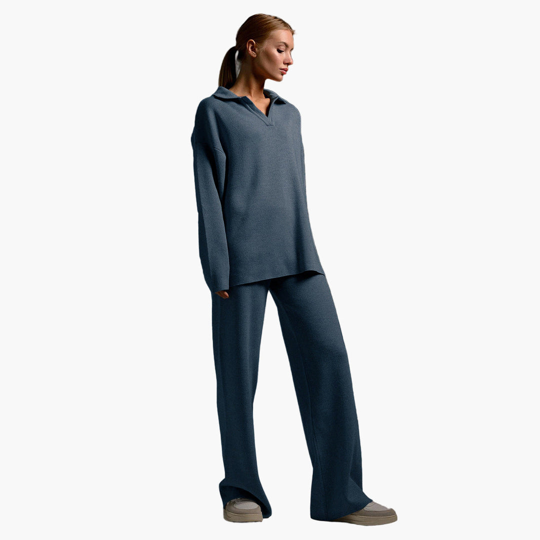 Lune London | Loungewear set - Oversized sweater with collar and wide pants - Perfect for home and leisure