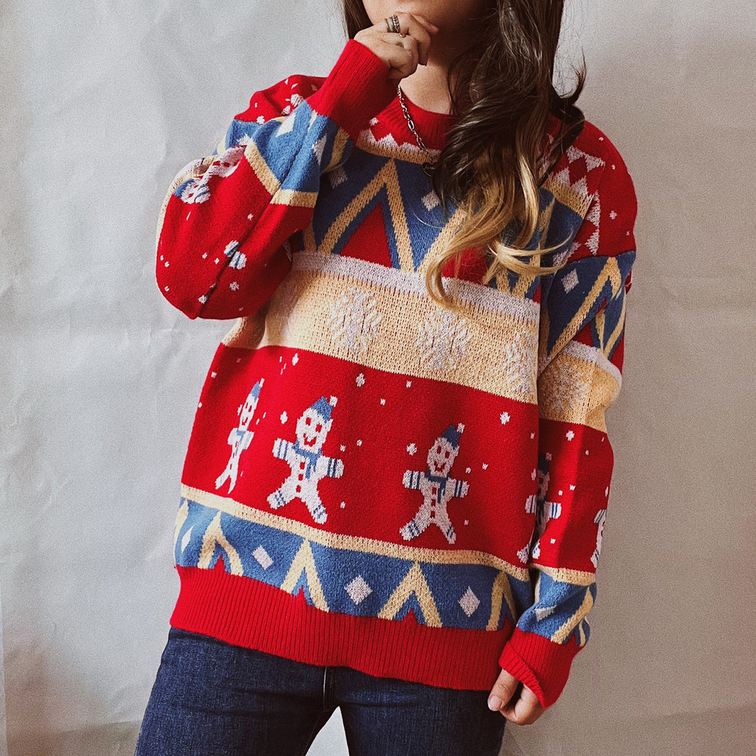 Festive winter sweater for women with a vibrant Christmas design Lune London