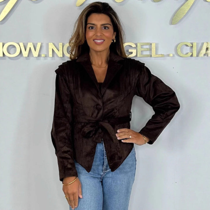 Ladies elegant and stylish blazer with waist belt Lune London