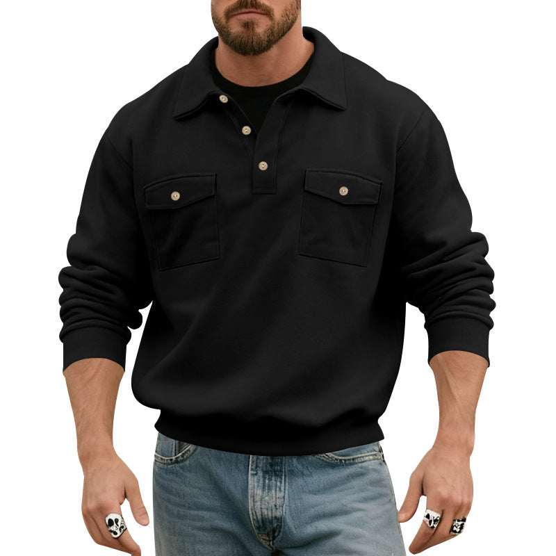Comfortable men's sweater with practical chest pockets Lune London