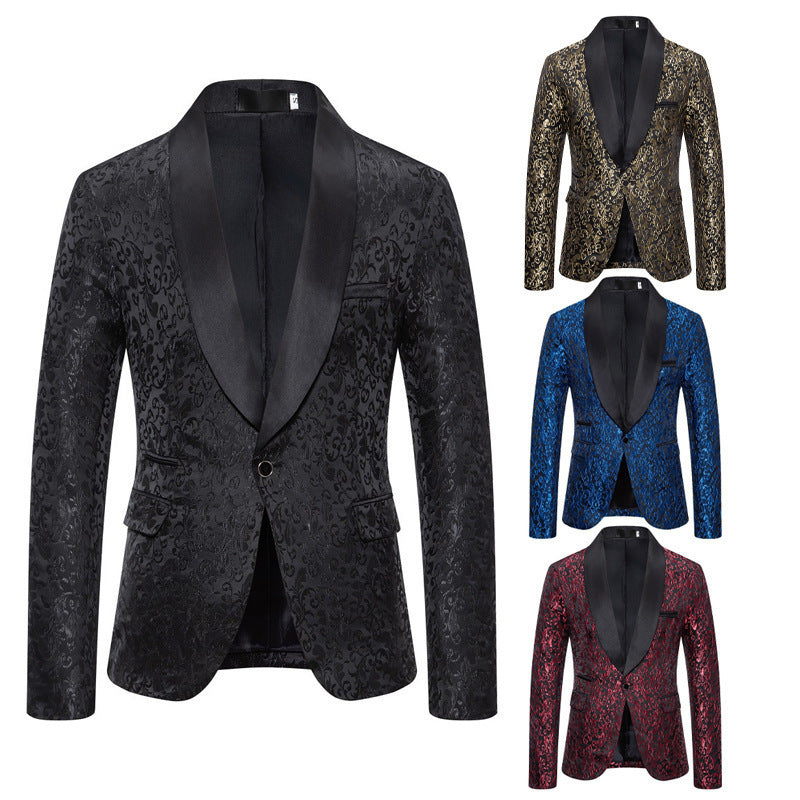 Veste de smoking de luxe pour hommes avec motif jacquard floral Lune London