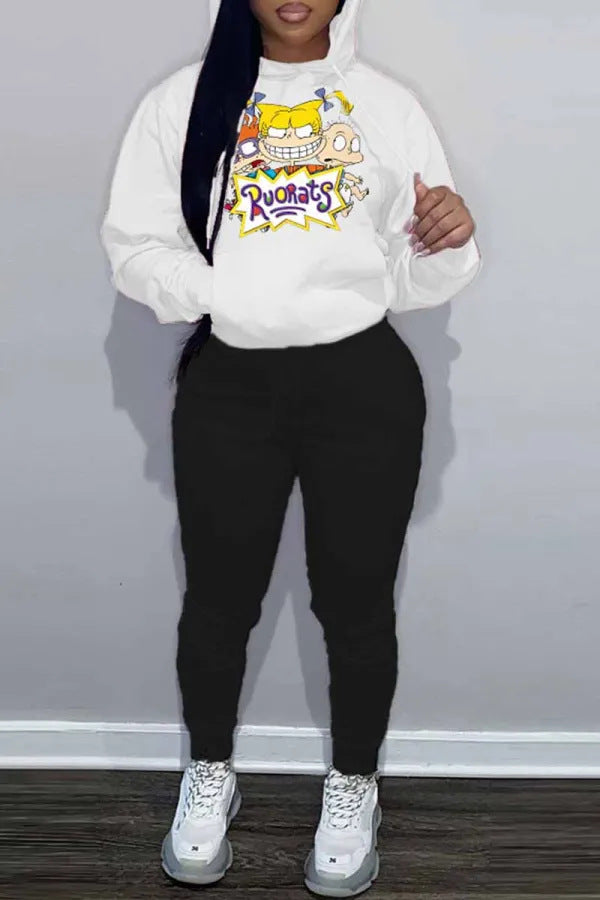Women's hoodie and jogger set with a creative cartoon design Lune London
