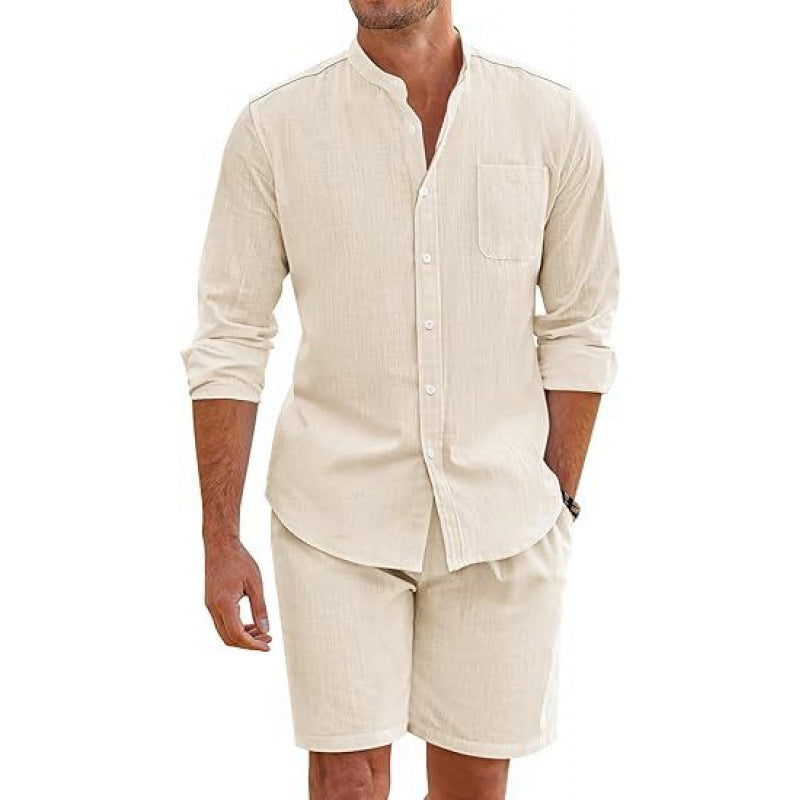 Light linen shirt for men with matching shorts Lune London