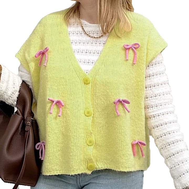 Cardigan pour femmes avec des détails de nœuds ludiques Chic & Stil